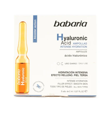 AMPOLLA FACIAL HIALURONICO BABARIA 2 ML 5 UNDS