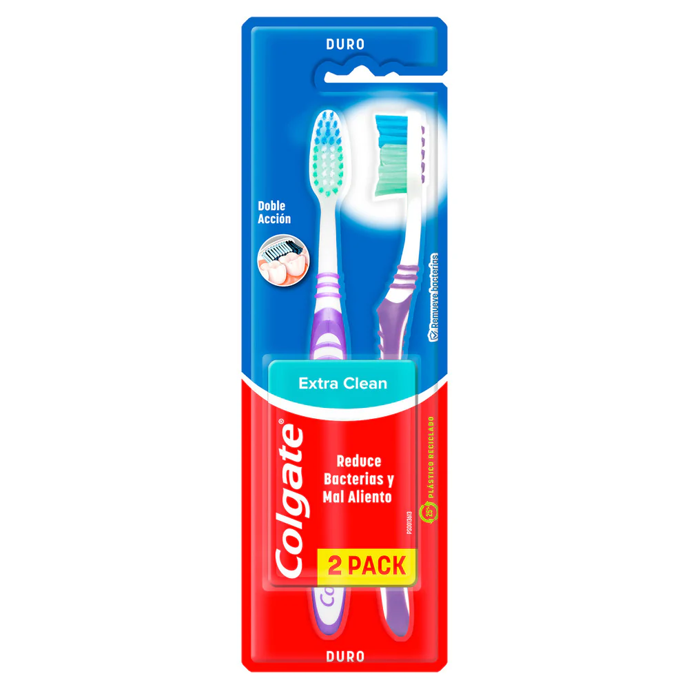 2 CEPILLO COLGATE EXTRA CLEAN DURO P.ESP.